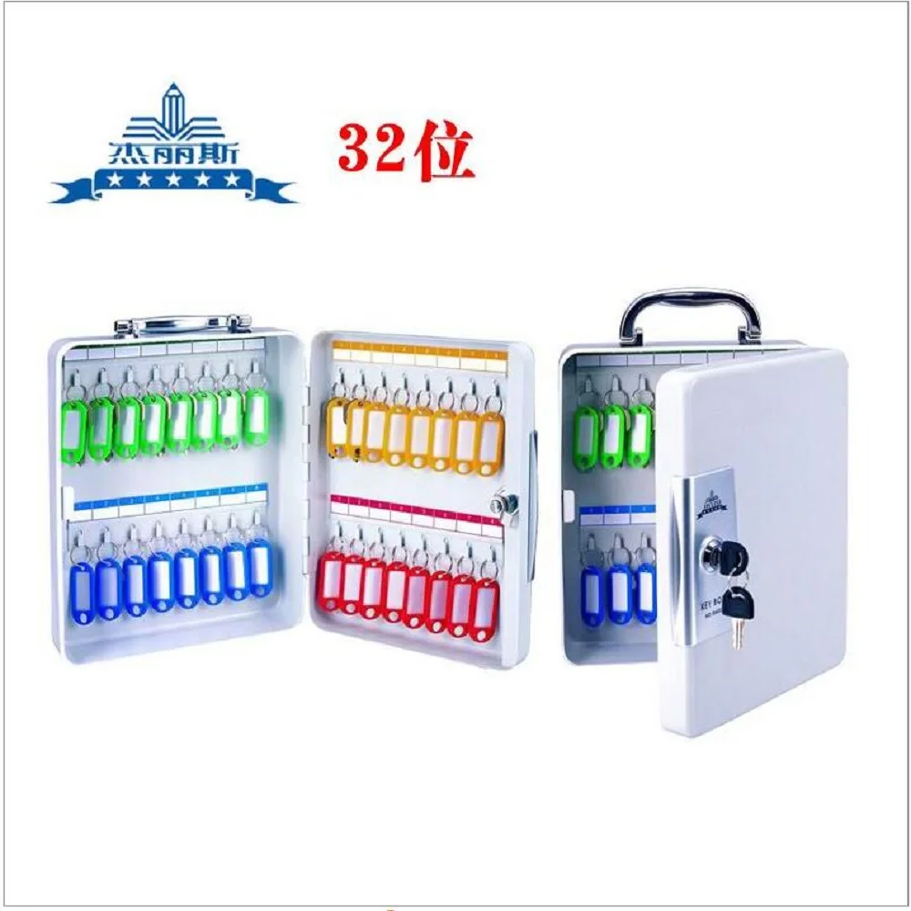 Key Cabinet Lockable Metal Box With 32 Tags Wall Mounted Security Key Storage For Property Management Company Home Office