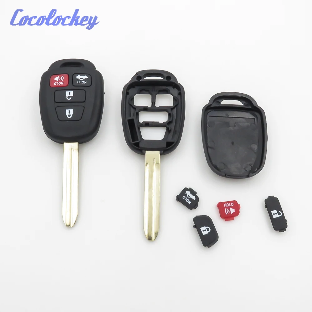 Cocolockey 4Buttons Replacement Remote Key Shell Keyless Case Fob Fit For TOYOTA RAV4 Camry 2012-2015 Fob Key Uncut 3 Buttons