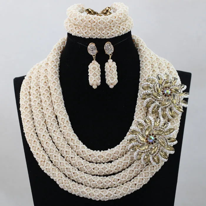 High Quality Fashion Jewelry Beads Set African Ladies Jewelry Set Popular Nigerian Beaded