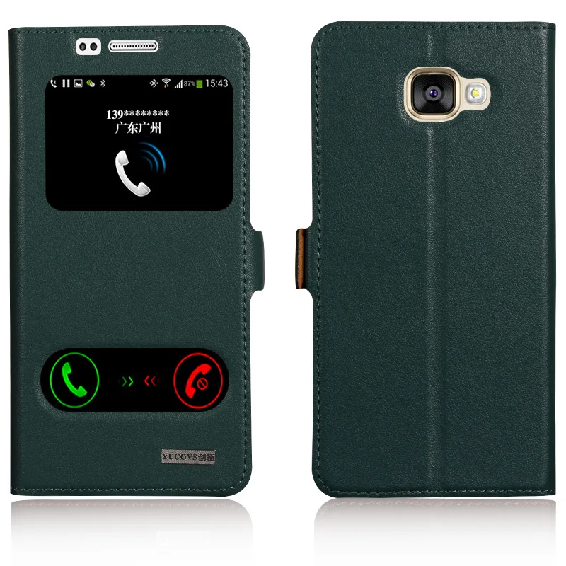 imágenes para Genuino Natural de la Vaca piel de vaca Funda de piel Ventana de Visualización Para Samsung Galaxy A5 2016 A5100 Magnética Cubierta Del Teléfono + Pequeños Regalos imágenes para Genuino Natural de la Vaca piel de vaca Funda de piel Ventana de Visualización Para Samsung Galaxy A5 2016 A5100 Magnética Cubierta Del Teléfono + Pequeños Regalos