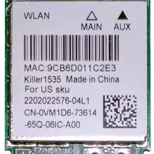 Беспроводной адаптера для Wlan адаптер 2-в-1 убийца 1535 802,11 A/b/g/n/ac+ Bluetooth 4,1; M.2 2230 сети Wi-Fi 802.11ac 867 Мбит/с