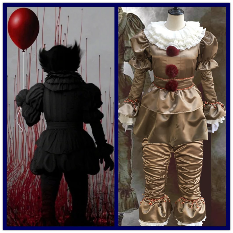 

Adult Kids Movie It: Chapter Two Pennywise Cosplay Costume Scary Joker Suit Custom Masquerade Fancy Halloween Party Costumes
