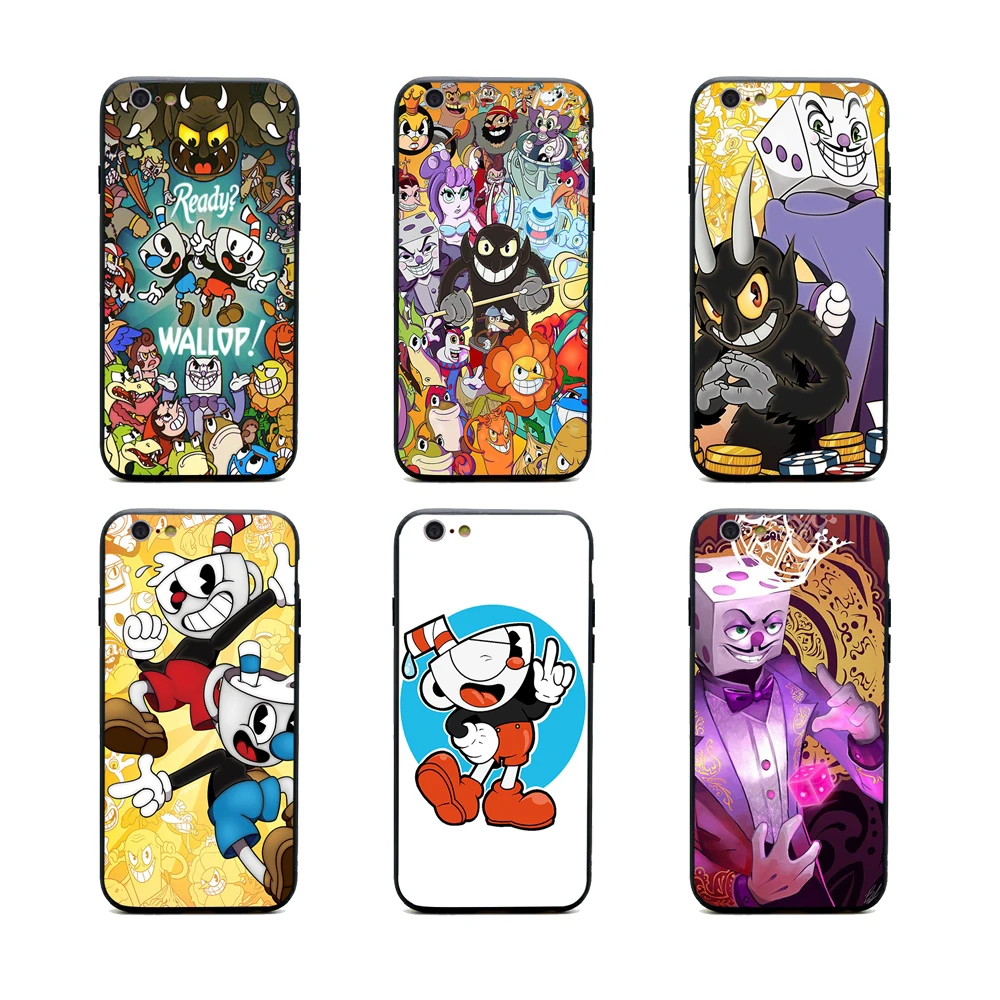 Cuphead king dice сотовые Чехлы для телефона из термополиуретана + PC черные чехлы iPhone X 6 6s