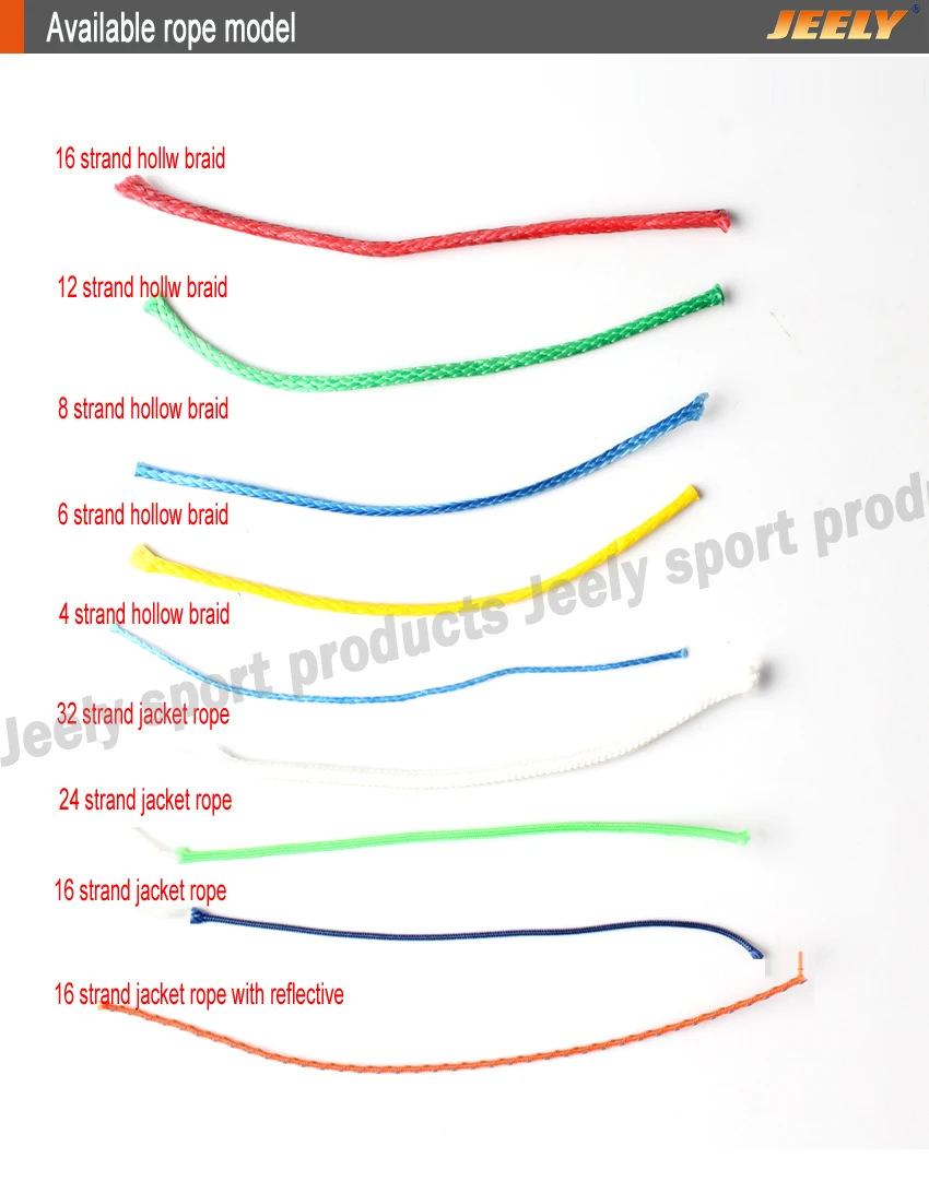 Jeely 500 м 950lbs 2,1 мм 16 плетение полые плетеная веревка для параплана Spectra