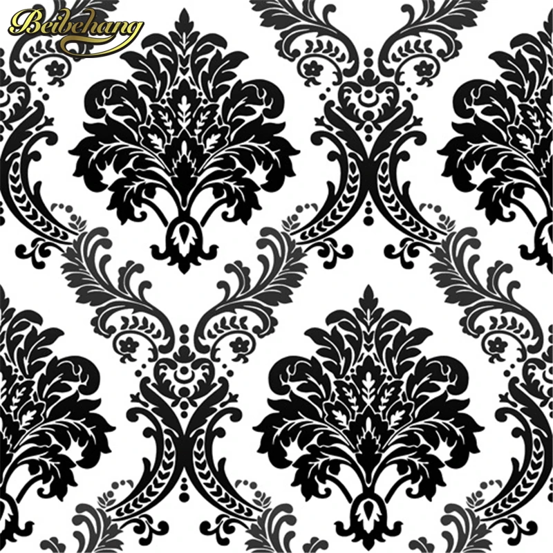 

beibehang 3D three-dimensional relief black wallpaper luxury European style bedroom living room TV background de parede 3d