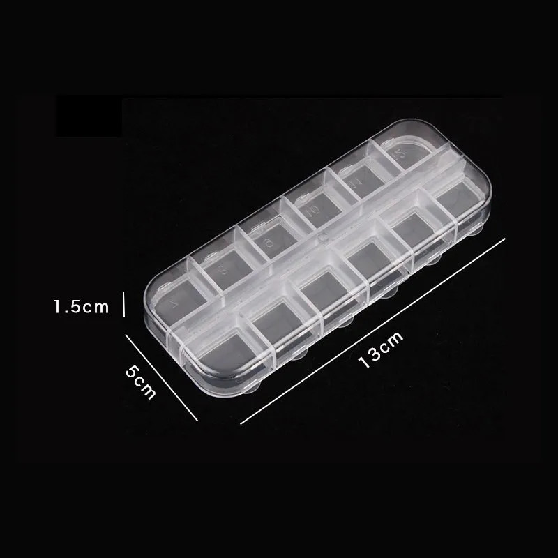 

12 Cells Nail Art Decorations Storage Case Empty Container Gems Glitter Beads Rhinestones Storage Box