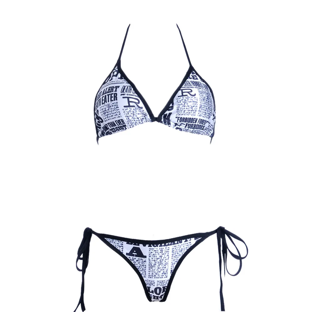 Hot sale summer Newspaper Bikinis For Women Push Up Beach Bikini Sling Decorate Bathing Suit