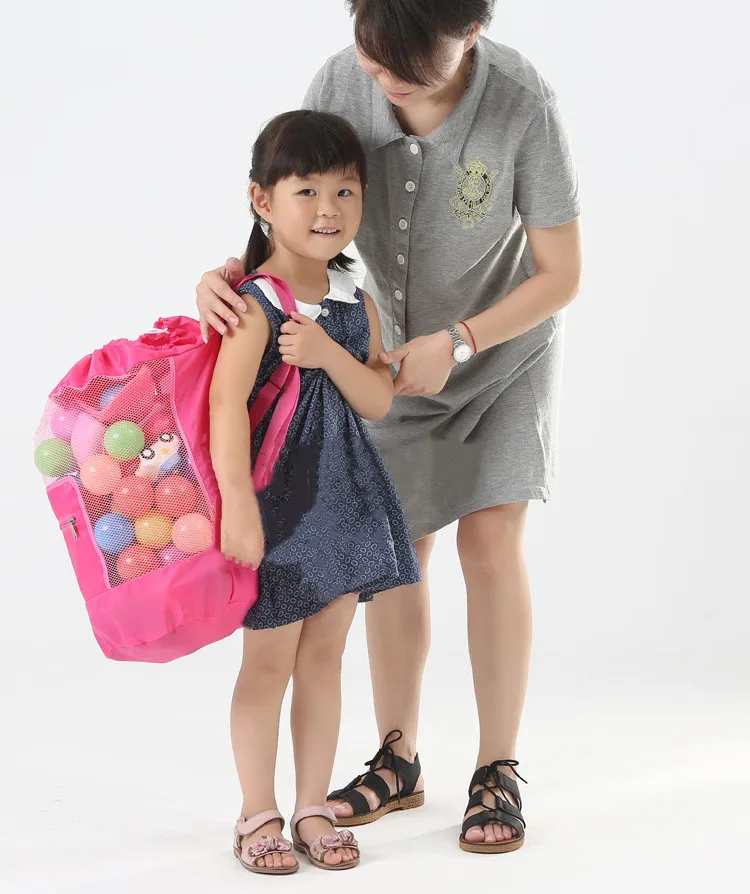 1PC Hot Sell Childrens Storage Bag Sand Away Protable Mesh Bag Kids Beach Toys Clothes Towel Bag Baby Toy Storage Sundries       (3)