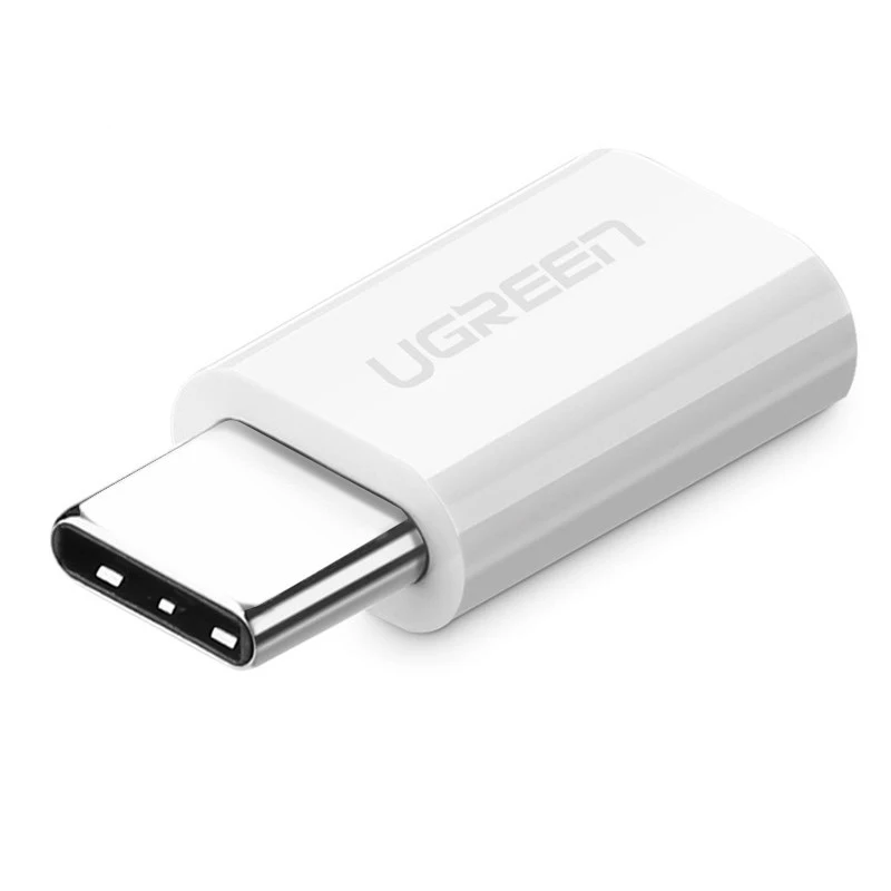 Ugreen micro usb к usb type c адаптер зарядный кабель конвертер для samsung s8 s9 huawei P30 xiaomi 9 Зарядное устройство usb c otg адаптер - Цвет: ABS White