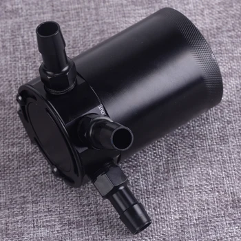 

DWCX Black 3-Port Universal Car Auto Compact Baffled Oil Catch Can Open Box Separator Washable