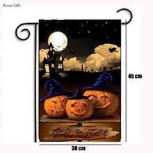 Горячая новинка на заказ Тыква Хэллоуин АТМОСФЕРОСТОЙКОЕ украшение Садовый флаг 12x18 дюймов