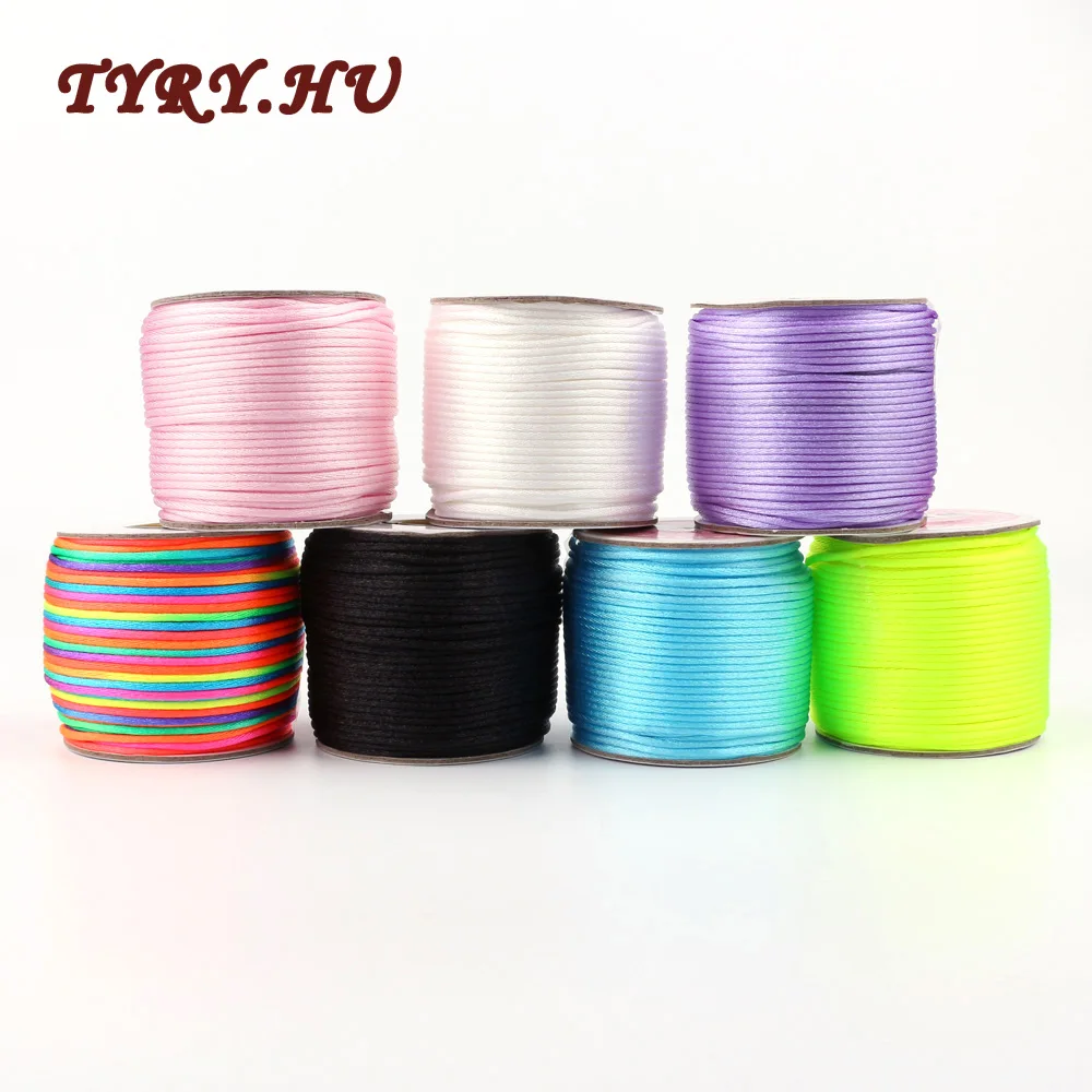 Baby Teether Accessories 10m Satin Silk Rope Nylon Rattail Cord Jewelry Making Q