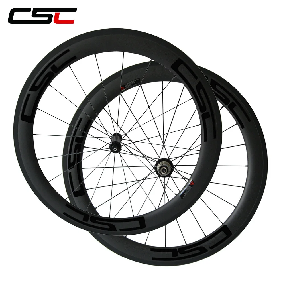 Flash Deal CSC Straight pull road wheel U Shape carbon 60mm clincher wheels 25mm width with carbon hub + pillar 1420 or sapim or cn 424 1 Flash Deal CSC Straight pull road wheel U Shape carbon 60mm clincher wheels 25mm width with carbon hub + pillar 1420 or sapim or cn 424 1