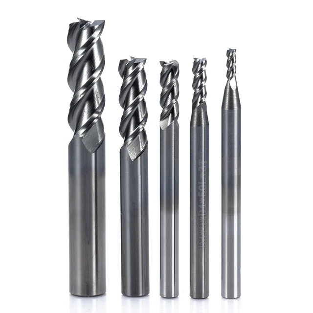 Buy 5pcs Solid Carbide CNC End Mill Set 3 Flute HRC50