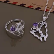 Высокого качества серебряные ювелирные изделия ожерелье кольцо WT-422