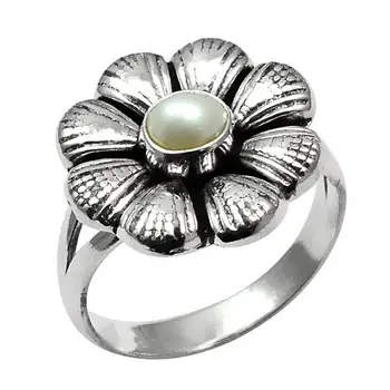 

Genuine Pearl Ring 925 Sterling Silver,USA Size 7.75, 2SR0003