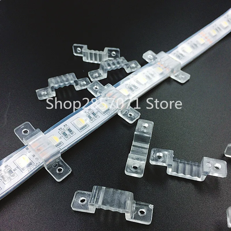 

100PCS 8mm 10mm 12mm Width LED Fixing Silicone Mounting Clips For LED Strip A