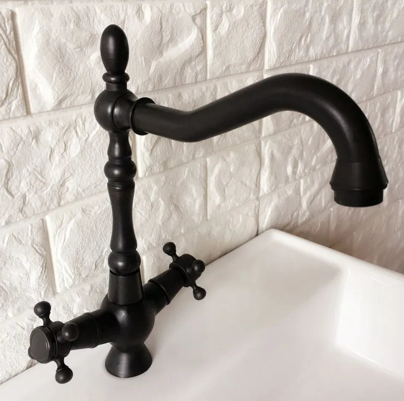 black-oil-rubbed-brass-dual-cross-handles-one-hole-bathroom-kitchen-basin-sink-faucet-mixer-tap-swivel-spout-deck-mounted-mnf380