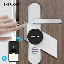 Sherlock S2 Smart Deurslot Thuis Keyless Slot Vingerafdruk + Wachtwoord Werk Elektronisch Slot Draadloze App Telefoon Bluetooth(China)