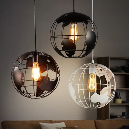 

T Retro Iron Black Pendant Light American Style Country Style Loft For Living Room Hall Hotel Restanrant Coffeee Shop E27 bulb