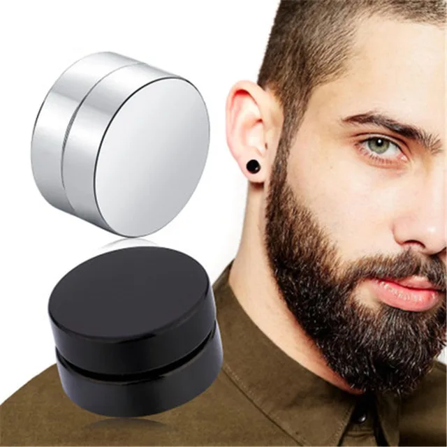 Popular 8mm 10mm stud earrings for men party no piercing jewelry mens earings jewerly