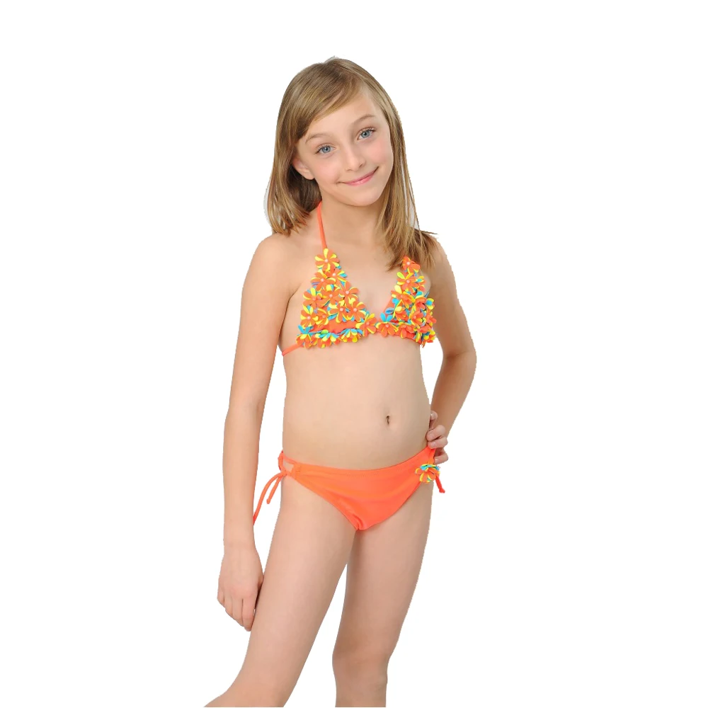 2016 Latest Cute Baby Bikinis Children s Swimwear Cute Flower Kid Bathing Suit Sexy Halter Floral