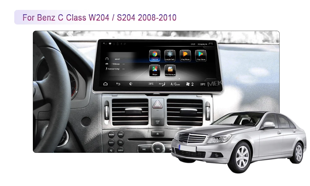 Mekede android 7 автомобильный dvd-плеер радио gps Navi для Benz C Class W204 2008 2009 2010 аудио стерео головное устройство с 3 ГБ+ 32 Гб 4G LTE