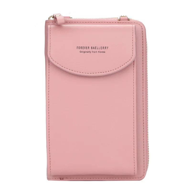 deep pink Baellerry, Женский кошелек, брендовый кошелек для мобильного телефона, большие держатели для карт, кошелек, сумочка, клатч, сумка на ремне через плечо - Цвет: deep pink