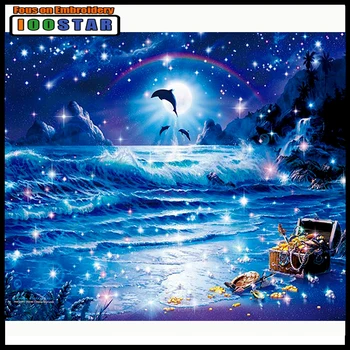 

5D DIY diamond Painting animal Cross Stitch Kit Underwater world dolphin Diamonds Embroidery Painting Diamond Mosaic decoration