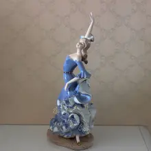 Spanish Style Porcelain Lady Flamingo Dancer Sculpture Ceramic Decoration Gift and Craft Ornament Embellishment Accessories