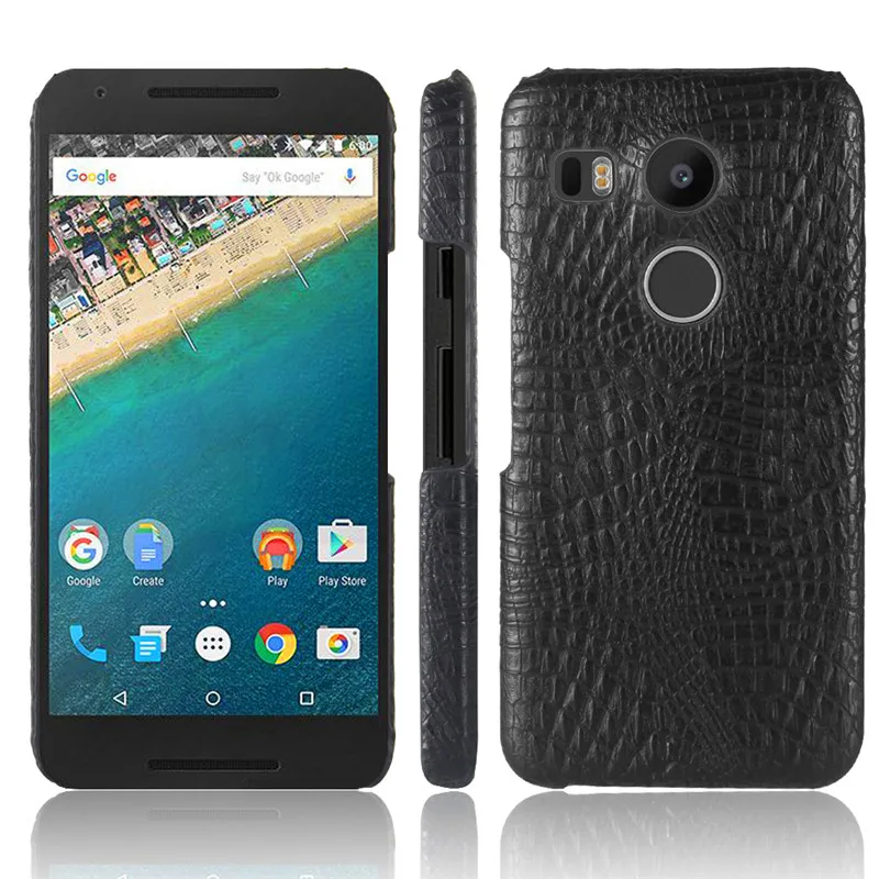 

For LG Google Nexus 5X LG Angler Case Crocodile Pattern Hard PC with PU Leather Back Cover Phone Case for LG Nexus 5X LG Angler