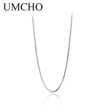 UMCHO Классическая Базовая цепочка, натуральная 925 пробы, серебряная застежка, регулируемое ожерелье, цепочка, модное ювелирное изделие для женщин