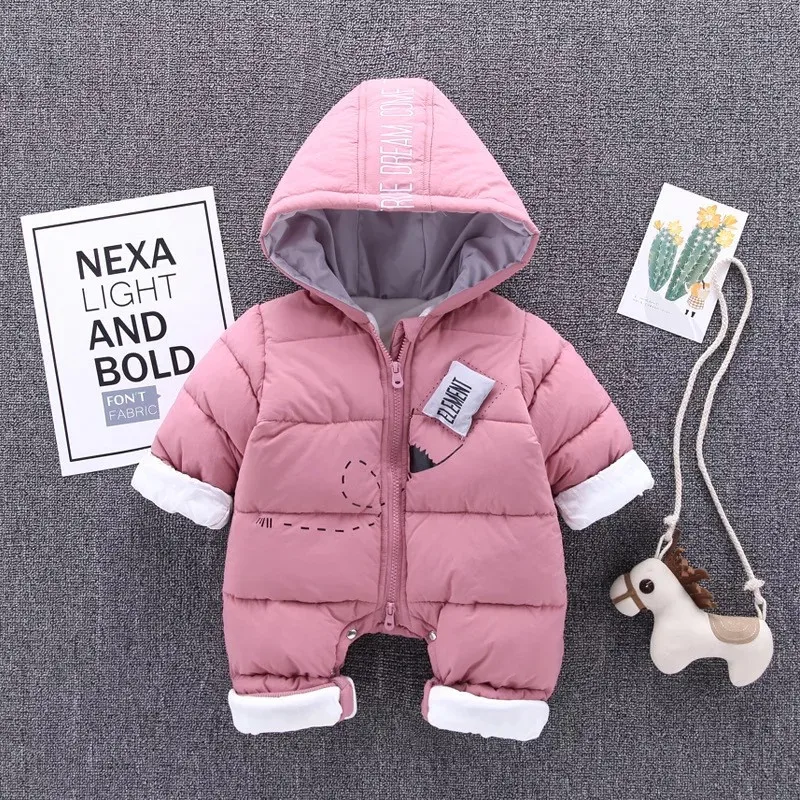 

Winter Thicken Snowsuit Down Warm Newborn Newborn Baby Romper Baby Boys Girls Clothes Infant Jumpsuits Hoodies One Piece