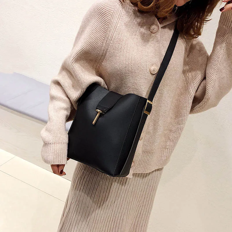

New Style 1 Set Women Lady Shoulder Crossbody Bag Large Capacity PU Fashion with Small Bag