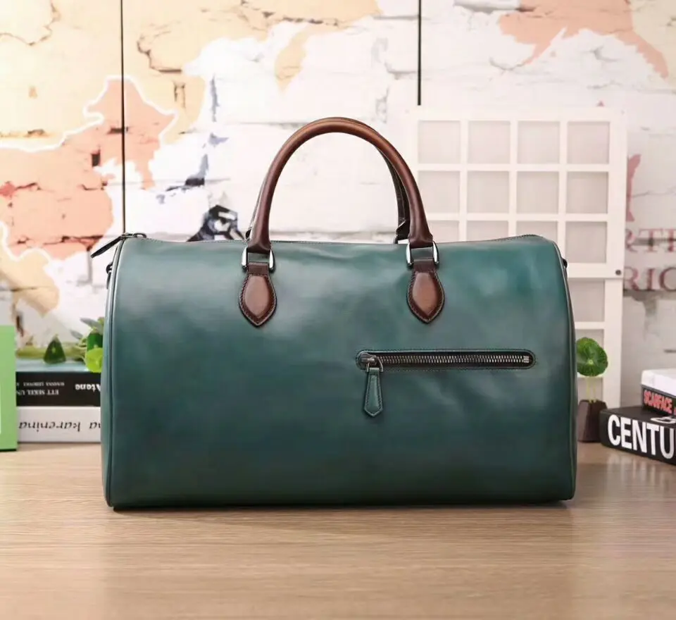 Hot Luxury Handmade Italian venezia Jour Off Leather Travel Bag Holdall