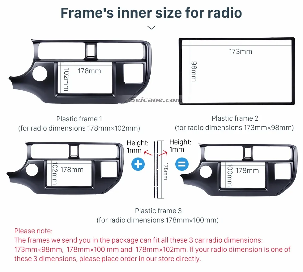 Seicane двойной дин стерео Фризовая отделка комплект для 2011-2013 KIA K3 Рио левой автомобильный комплект тире стерео Установите Панель плиты Рамки