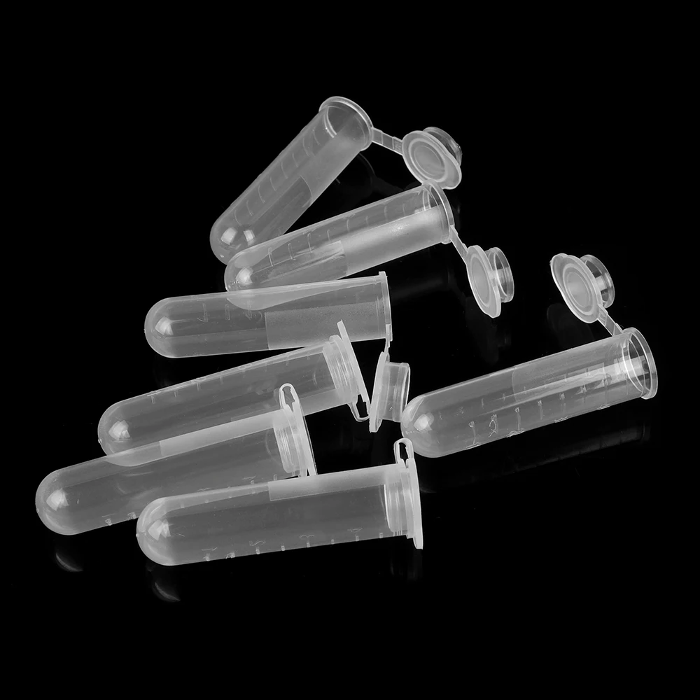 

20PCS/Lot 5ml Round Bottle Small Vial Centrifuge Tube Plastic Sample Bottles With Cover Scale Sample Lab Mini Storage Tube