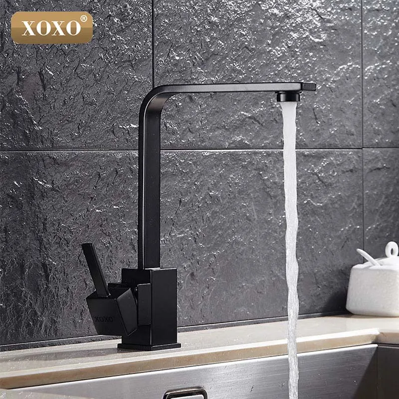 XOXO кухонный кран для холодной и горячей воды с одной ручкой кухонные краны черный