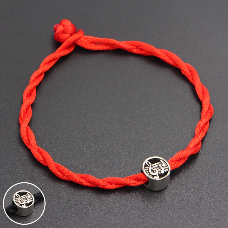 Новинка 2020 милые бусины для нот 4 мм браслет с красной нитью Lucky Red ручной работы