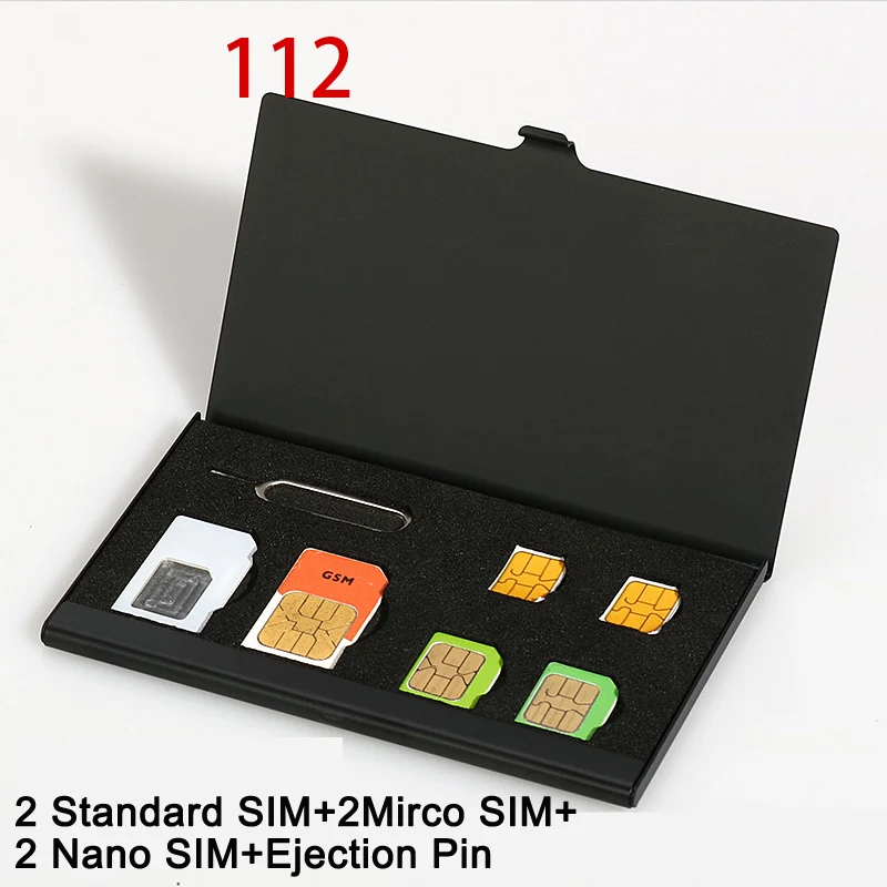 10 видов 3 цвета алюминиевый Портативный SIM Micro SIM карта Na без коробка для хранения карт памяти Чехол протектор держатель Черный для TF SD карты