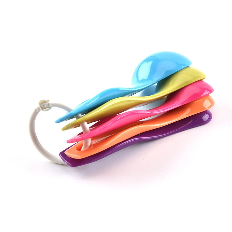 

New 5pcs/set Measuring Spoons Colorful Plastic (1 / 2.5 / 5 / 7.5/ 15ml) Measure Spoon Super Useful Sugar Cake Baking Spoon