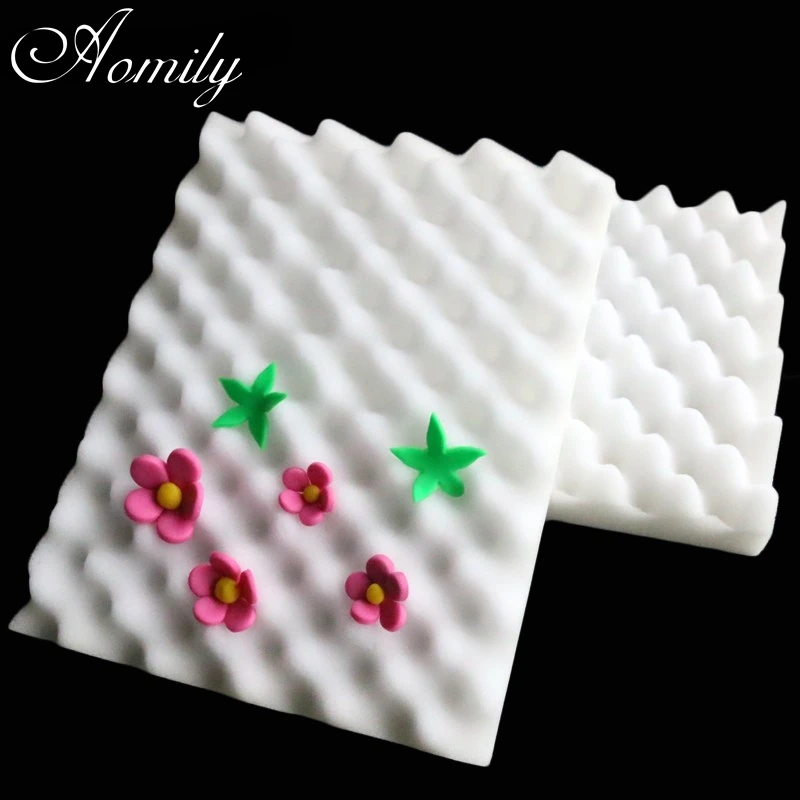 

Aomily 2pcs/Set Drying Fondant Flower Cake Foam Dry Sponge Pads Cake Mould For Kitchen Baking Pastry DIY Sugarcraft Decoration