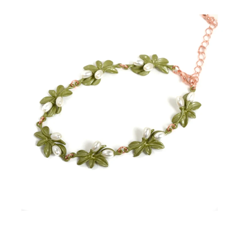 

2019 Rushed Bileklik Pulseira Masculina Enamel Glaze Bracelet Leaf Statement Bracelets & Bangles For Women Branches Jewelry