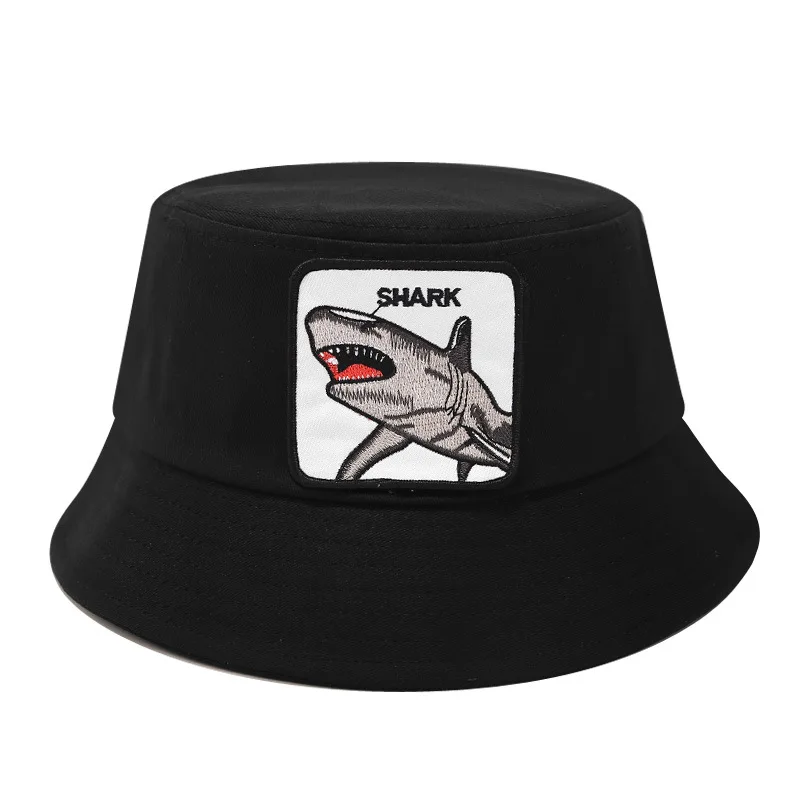 Панама, шляпа-Панама Для мужчин Для женщин летняя кепка с покрывалом логотип животного с плоским верхом Плавательная шапочка Боб шляпа в стиле «хип-хоп» без полей для мужчин, рыбалка, рыбак шляпа - Цвет: Shark1
