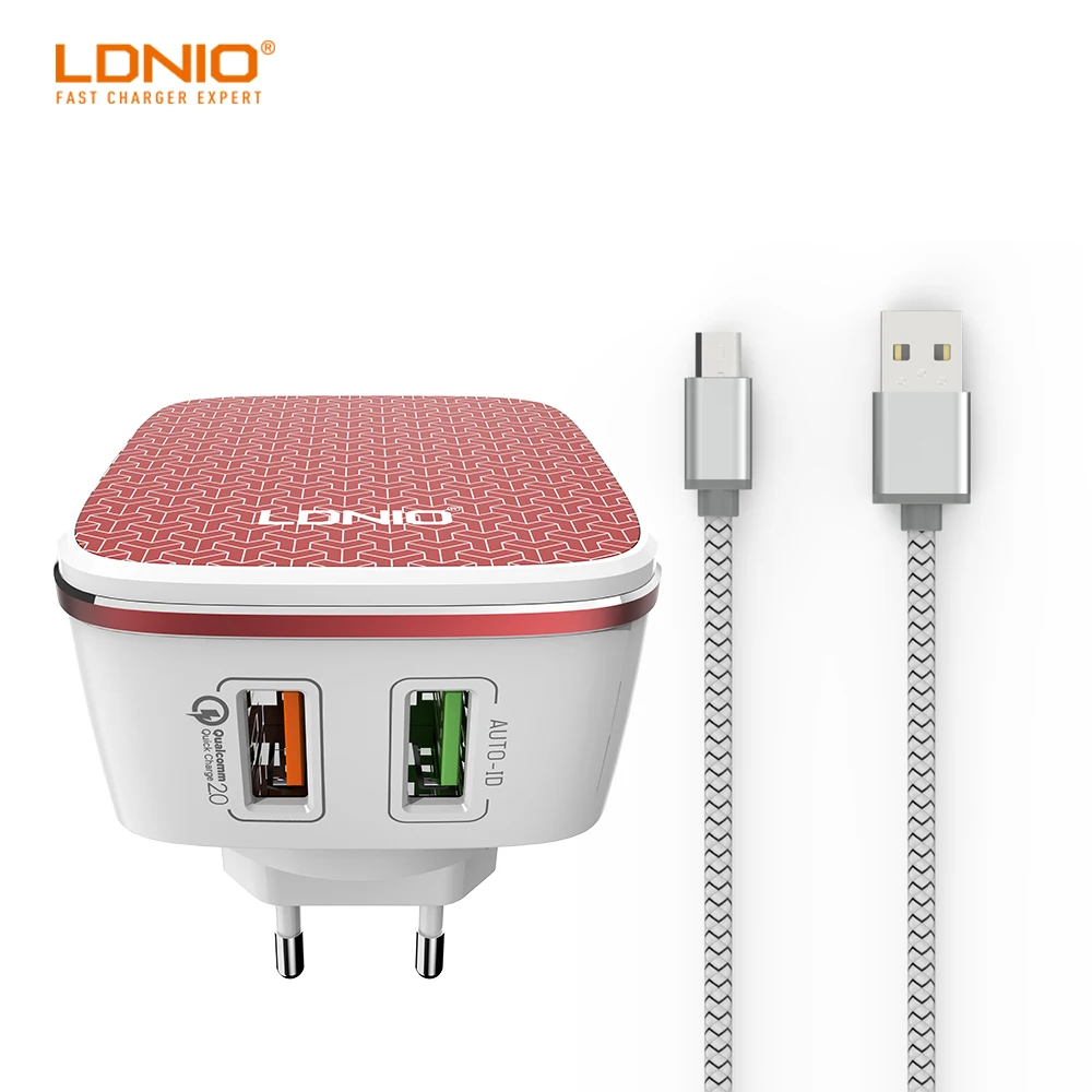 LDNIO Dual USB Port Red home charger With one Universal ...