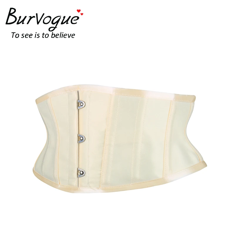 Burvogue, женские корсеты для тренировок, для похудения, пояс, короткий торс, атласный корсет под грудь, сексуальный, на шнуровке, бюстье и корсеты