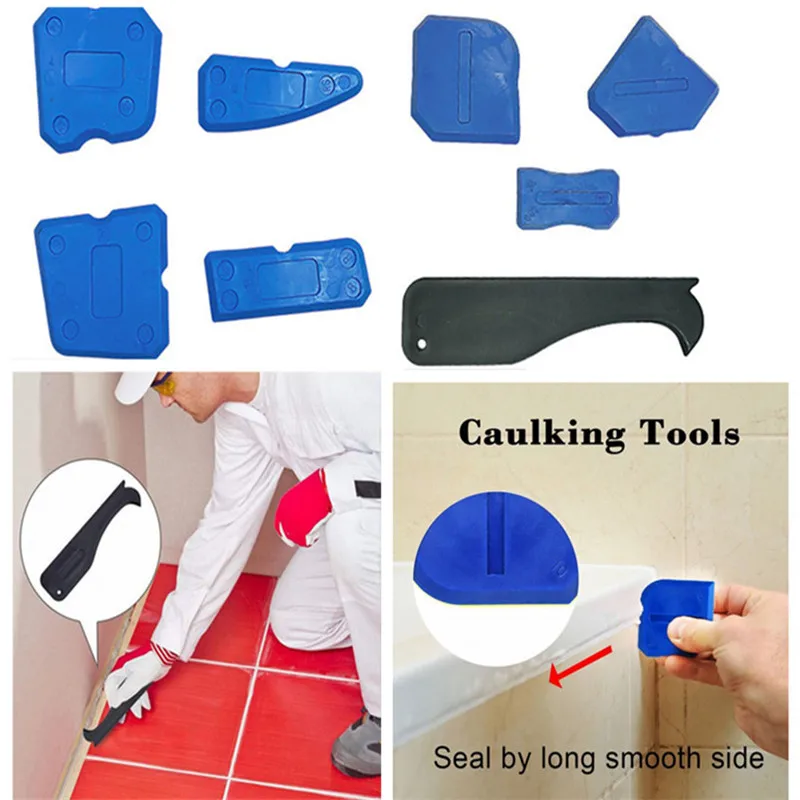 Portable 4/9pc Door and Window Glass Silicone Cement Scraper Tool Silicone Sealant Applicator Scraper Cement Removal Tool Kit