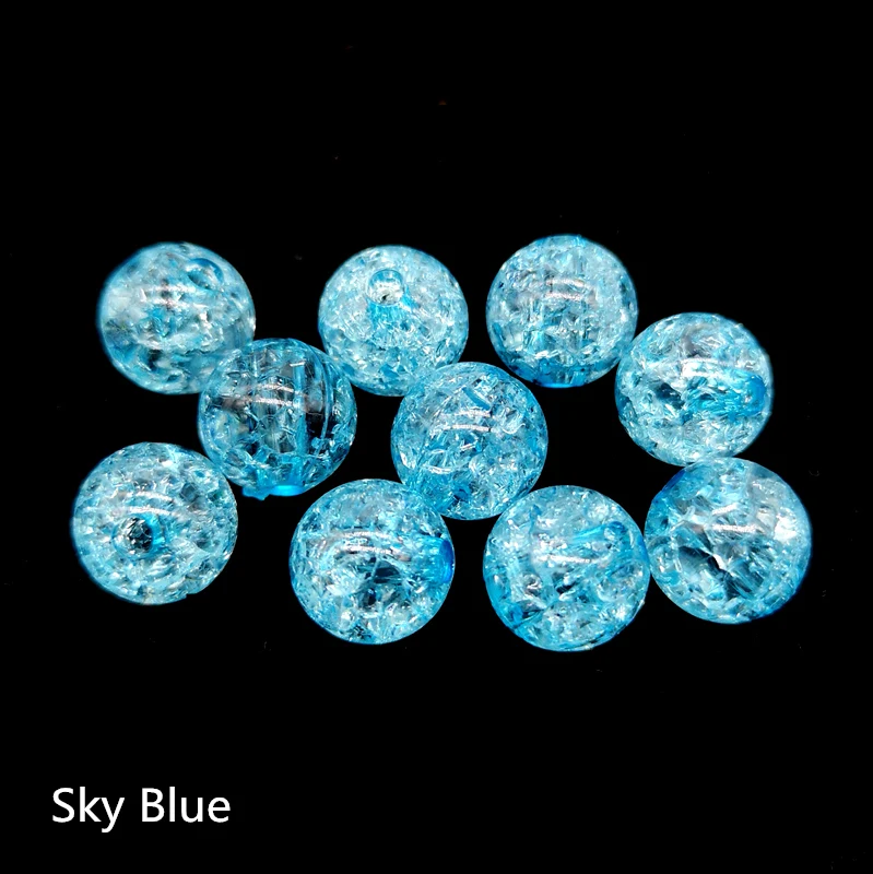 10pcs 12mm Round Crackle Beads Loose Spacer Acrylic Beads For Jewelry Making Necklaces Bracelets DIY 