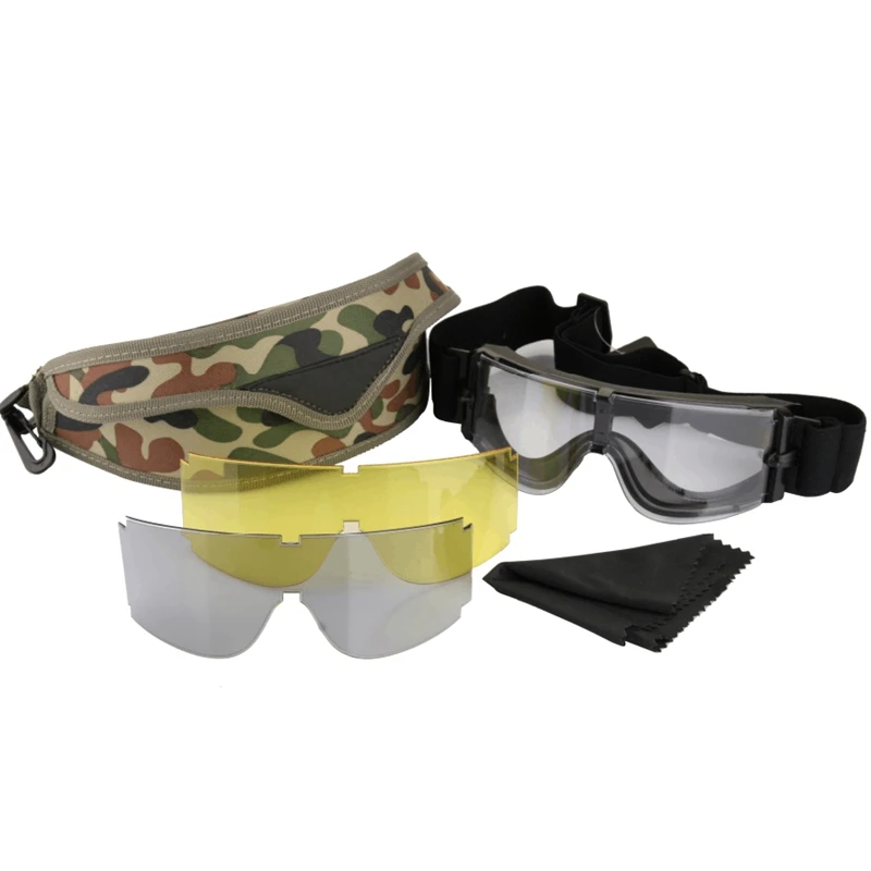 3 объектива USMC походные очки X800 UV-400, защитные походные спортивные очки, желтые черные прозрачные