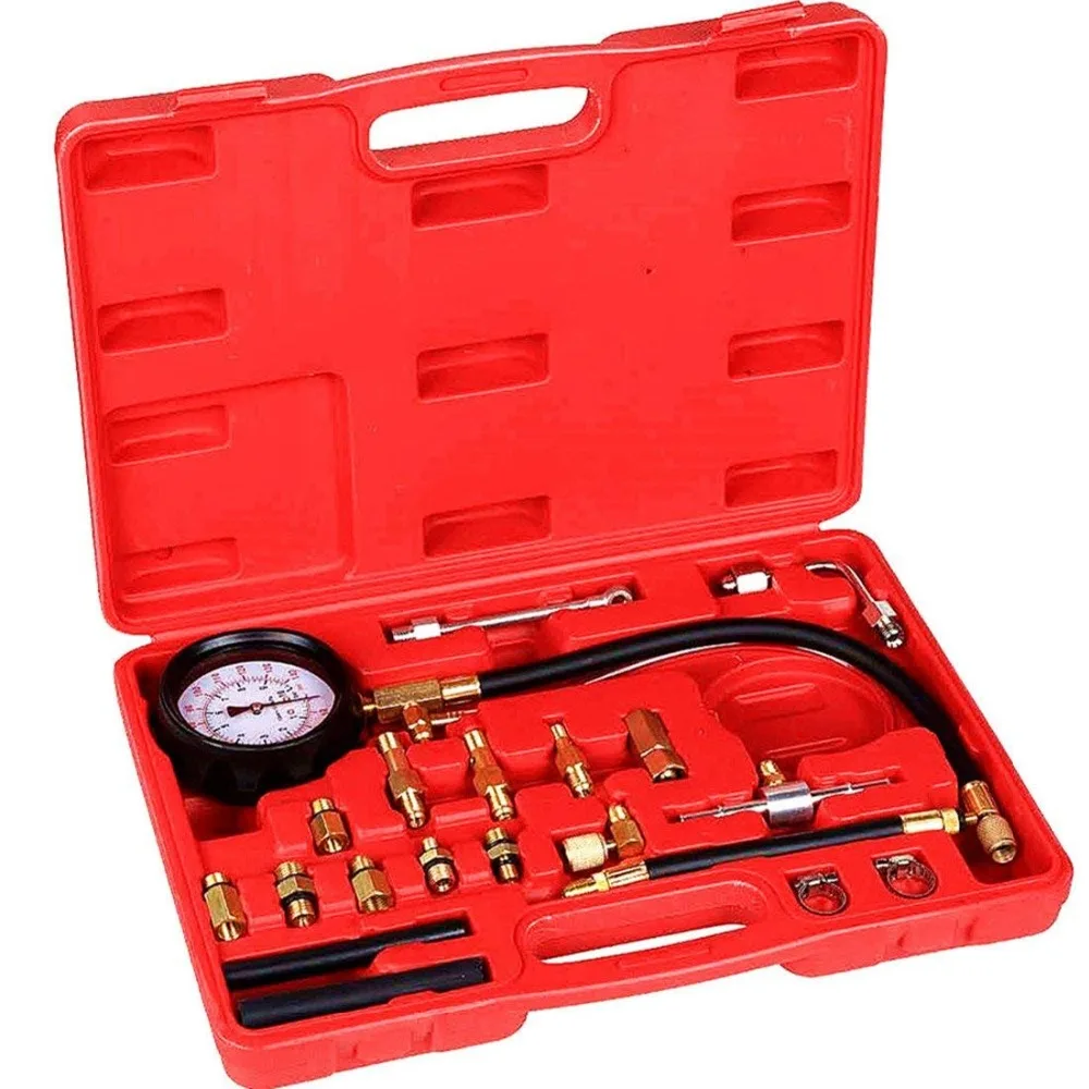 

Auto Fuel Injection Pump Pressure(0-140PSI) Gauge Automotive Engine Injector Test Gasoline Tester Tool Kit for Cars Trucks Vehic